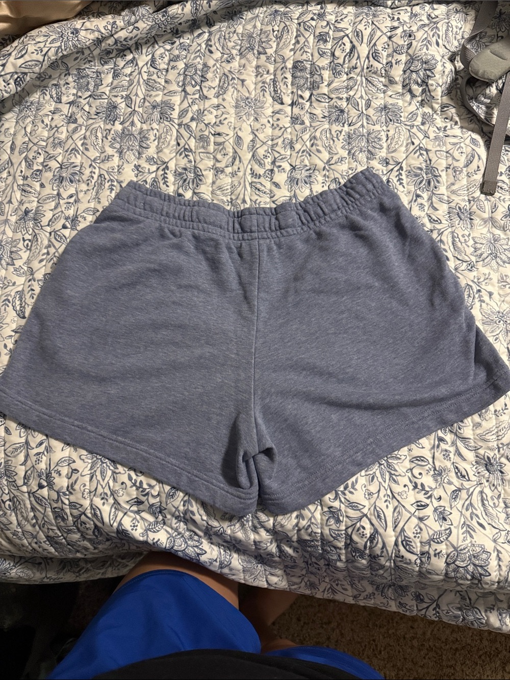 Nike Women's Heather Slate Blue Athletic Drawstring Shorts - Picture 3 of 3